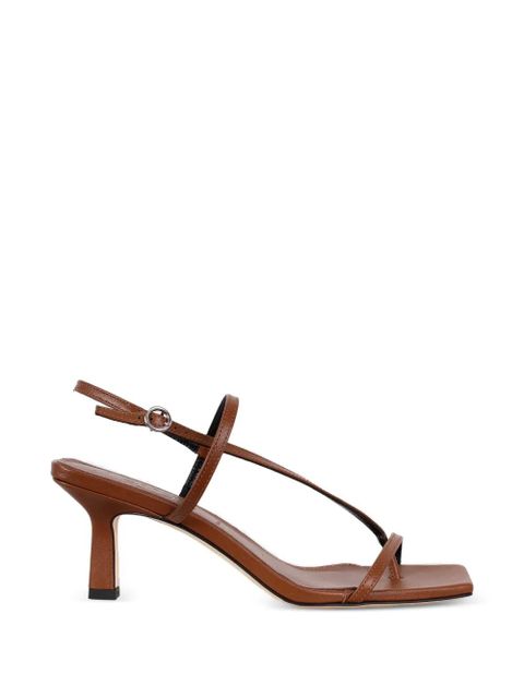 Aeyde Elise 65mm toe-post square-toe leather sandals - Brown - zdjęcie produktu nr 1