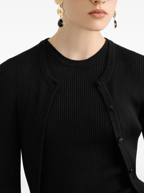 Dolce & Gabbana ribbed button-up cardigan - Black