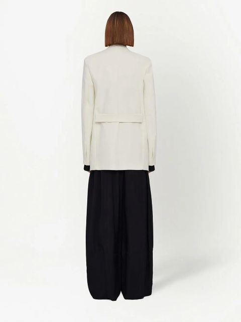 Jil Sander ruffle-trim long-sleeved shirt - Black