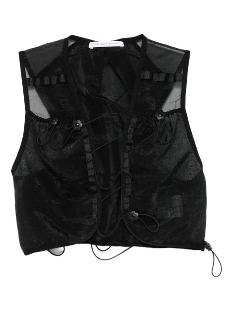 Cecilie Bahnsen drawstring-fastening vest - Black