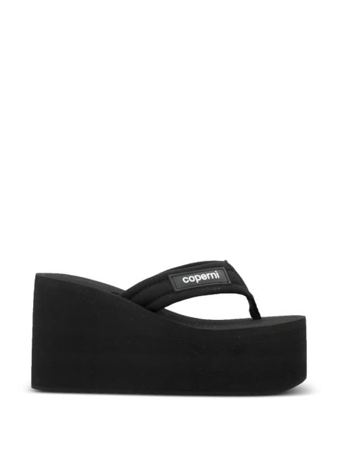 Coperni logo-patch wedge sandals - Black - zdjęcie produktu nr 1