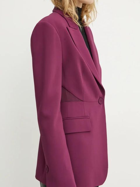 Pinko marynarka kolor fioletowy jednorzędowa gładka 104072 A243 - zdjęcie produktu nr 2