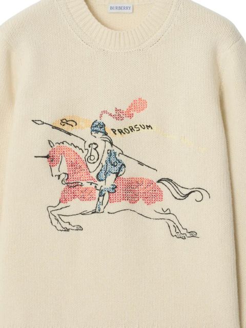Burberry Cross-Stitch EKD equestrian sweater - Neutrals - zdjęcie produktu nr 2