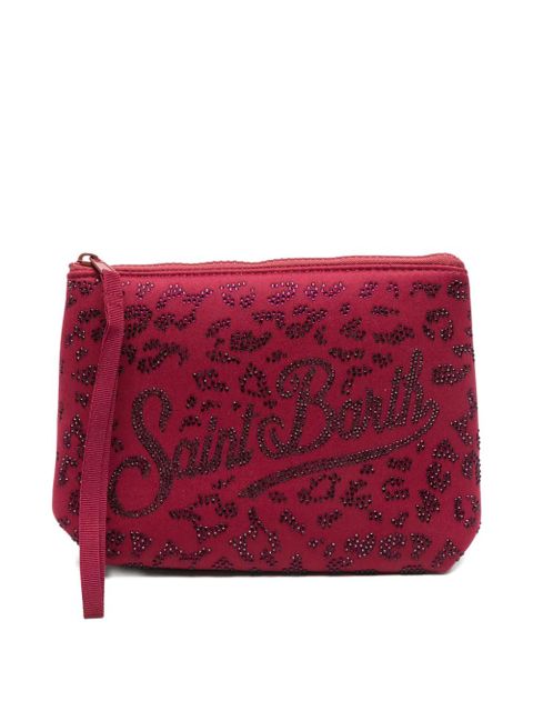 MC2 Saint Barth Aline crystal-embellished leopard-pattern clutch bag - Red - zdjęcie produktu nr 1