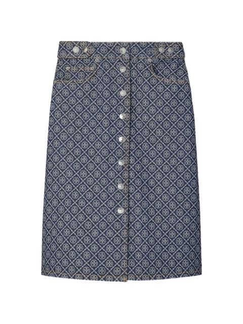 Tory Burch flared buttoned skirt - Blue - zdjęcie produktu nr 1