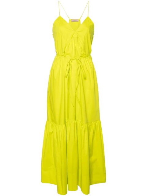 TWINSET ruched-detail poplin maxi dress - Green - zdjęcie produktu nr 1