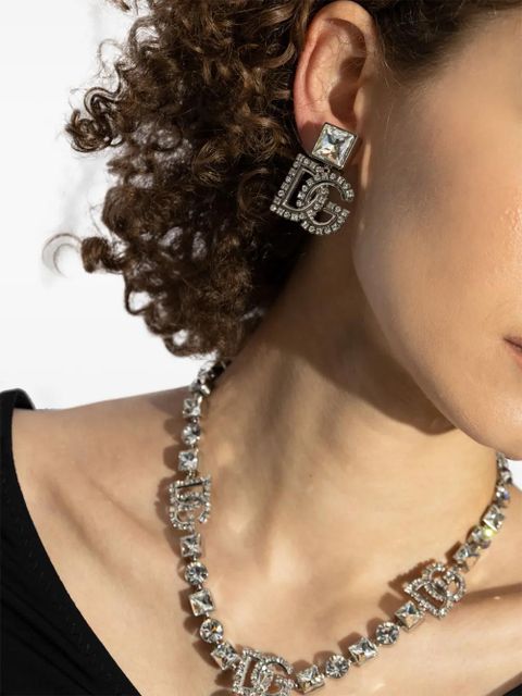 Dolce & Gabbana logo-plaque earrings - Silver - zdjęcie produktu nr 2