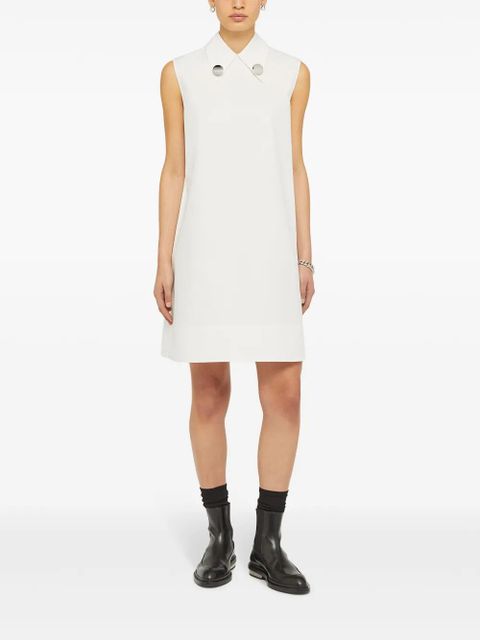 Jil Sander straight-point collar cotton-blend dress - White