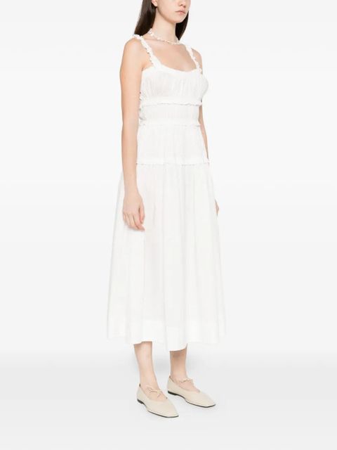 DÔEN scoop neck Marianne midi dress - White