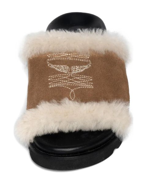 Zadig&Voltaire embroidered sandals - Brown