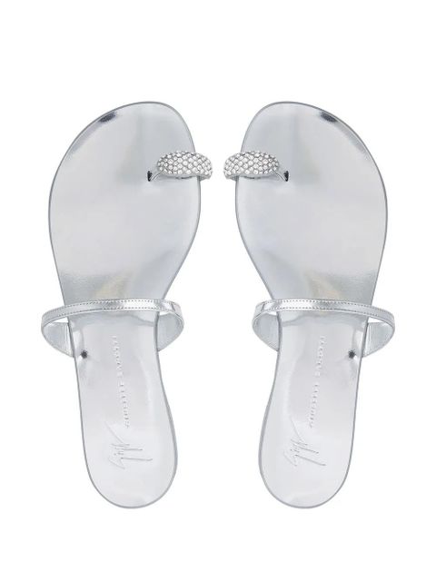 Giuseppe Zanotti Ring flat sandals - Silver - zdjęcie produktu nr 2