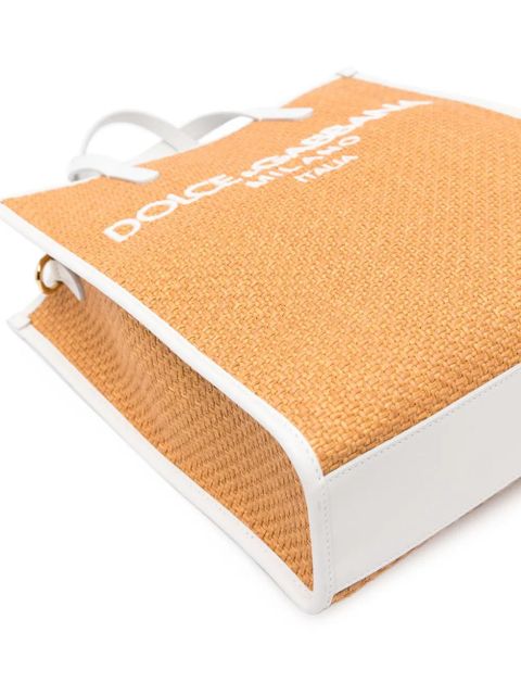 Dolce & Gabbana logo-embroidered tote bag - Brown