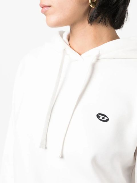 Diesel logo-patch drawstring hoodie - White