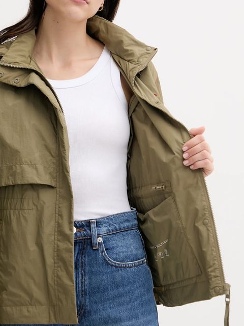 Tommy Hilfiger kurtka kolor zielony przejściowa WW0WW46444