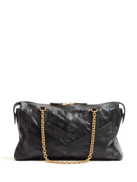 Valentino Garavani Panthea chevron-pattern shoulder bag - Black