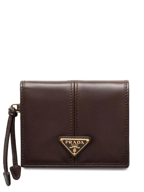 Prada logo-plaque leather wallet - Brown - zdjęcie produktu nr 1