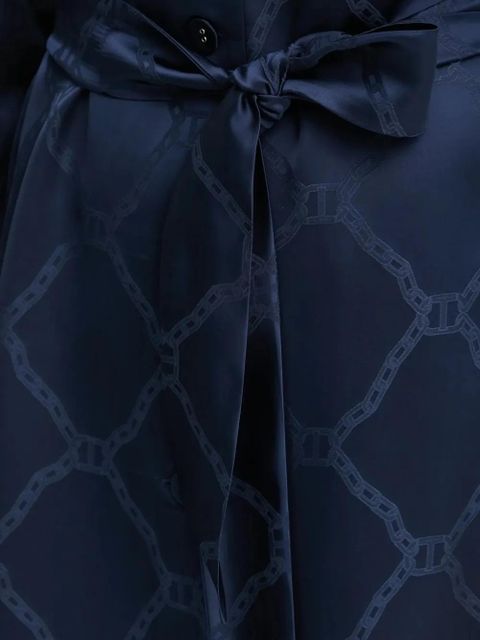 TWINSET chain-print belted shirt dress - Blue