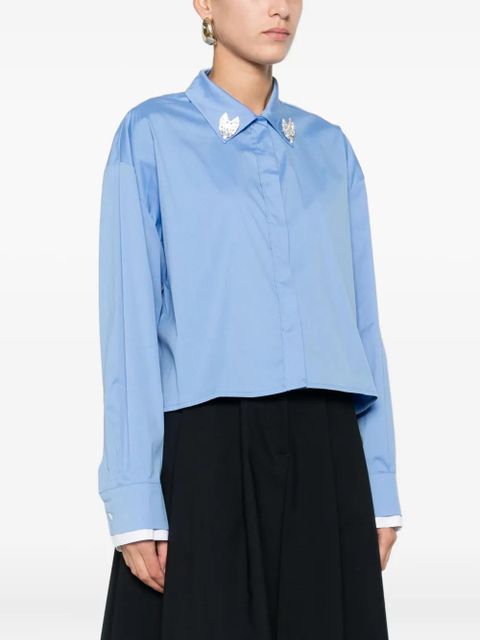 Maje brooch-detail blouse - Blue