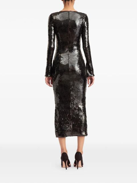 16Arlington Solaria sequin midi dress - Brown