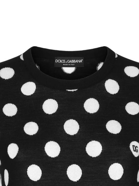 Dolce & Gabbana polka dot-pattern intarsia-knit top - Black - zdjęcie produktu nr 2