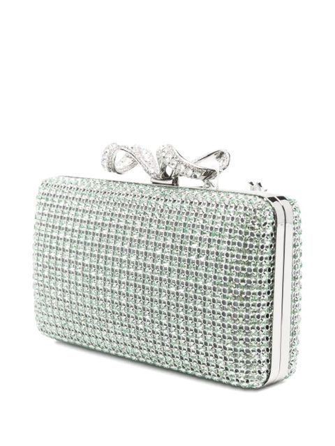 Self-Portrait crystal-embellished clutch bag - Green - zdjęcie produktu nr 2