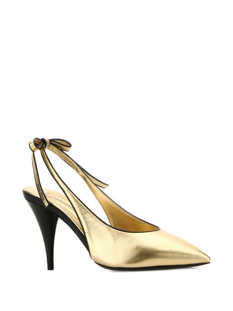 Miu Miu 90mm metallic-leather slingback pumps - Gold - zdjęcie produktu nr 2