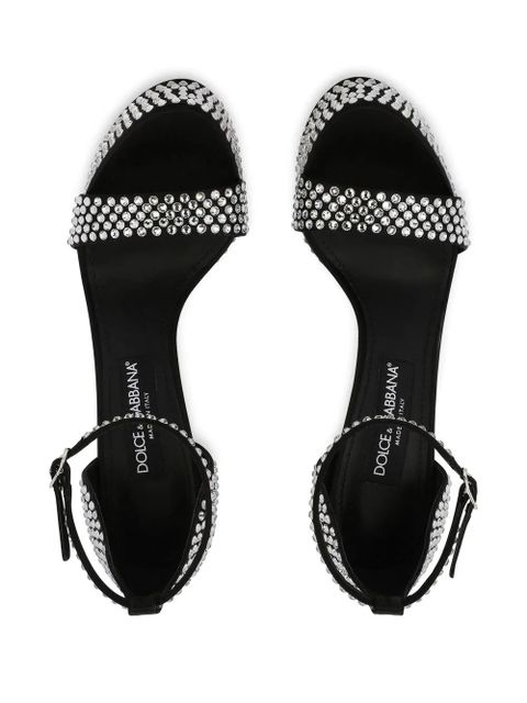 Dolce & Gabbana 145mm rhinestone-embellished platform sandals - Black
