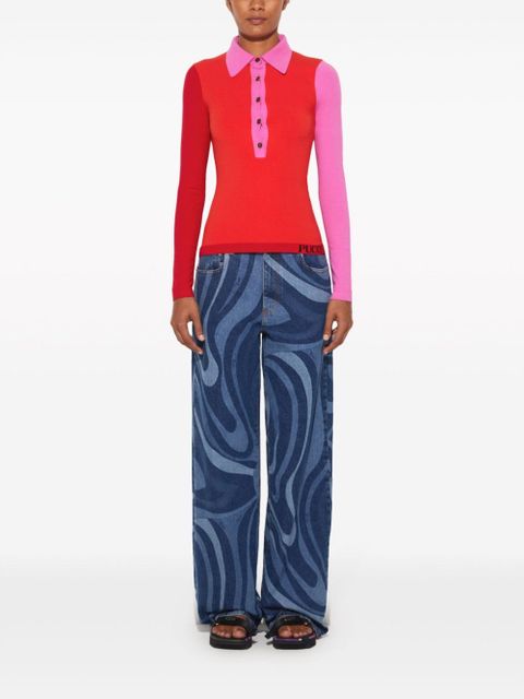 PUCCI colour-block knitted polo shirt - Red - zdjęcie produktu nr 2