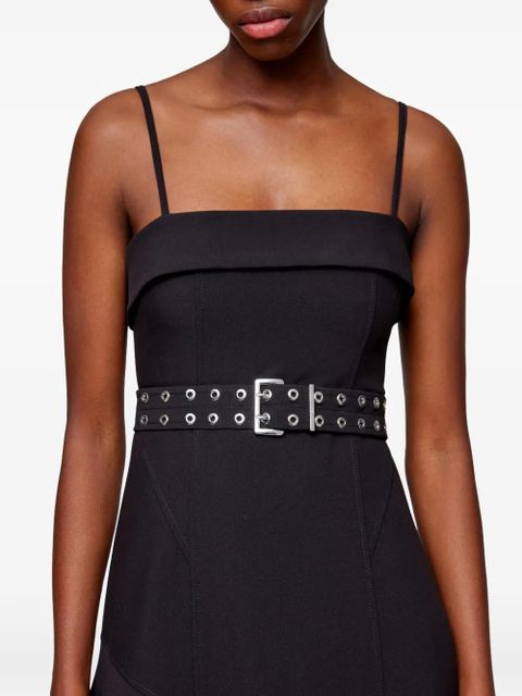 GANNI belted midi dress - Black