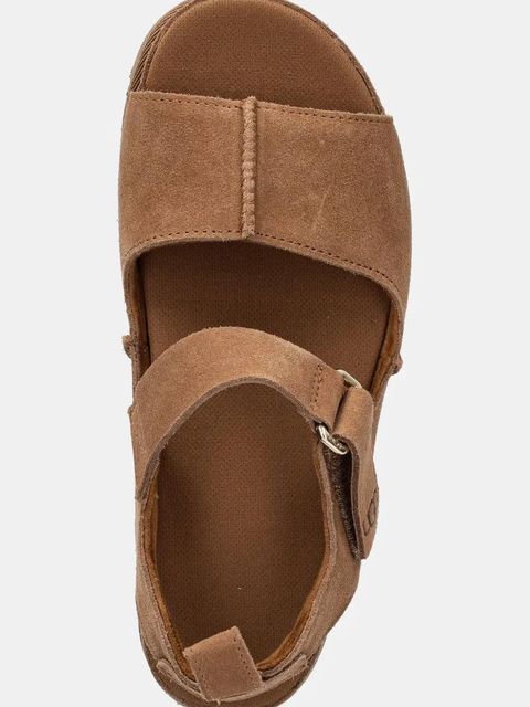 UGG sandały zamszowe Goldenstar Hi damskie kolor brązowy na platformie 1167356-CHE