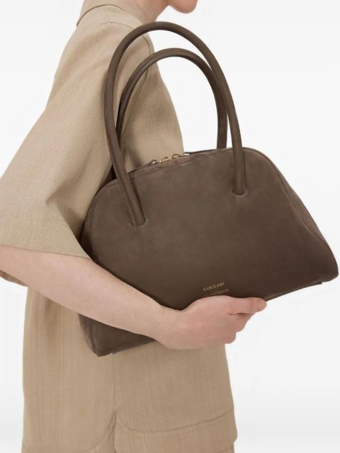 LouLou de Saison Brahms zip leather brahms bowling Bag - Brown