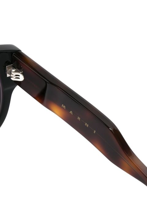 Marni Eyewear wayfarer-frame tortoiseshell sunglasses - Brown - zdjęcie produktu nr 2
