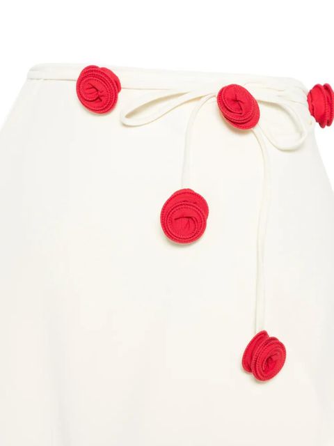 La Reveche Bouquet floral-appliqué pareo - Neutrals