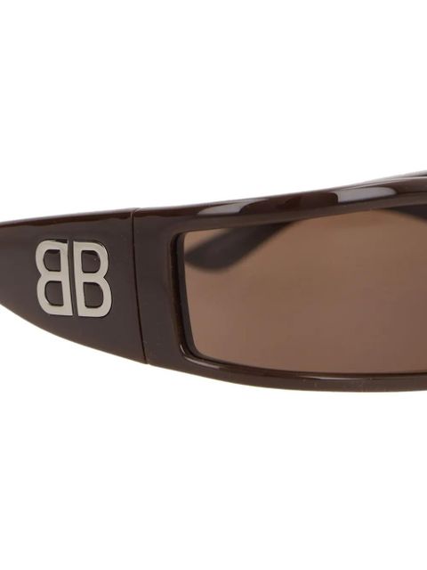 Balenciaga Eyewear BB-logo rectangle sunglasses - Brown