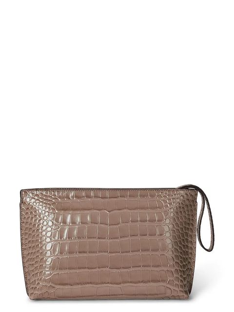 Lauren Ralph Lauren kopertówka skórzana kolor brązowy 432969466