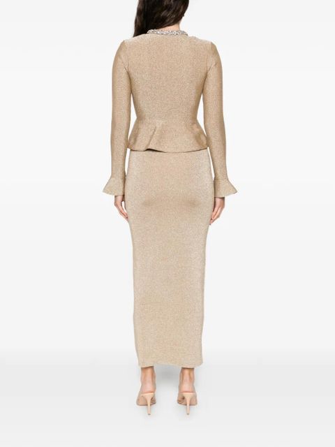 Self-Portrait embellished midi dress - Gold