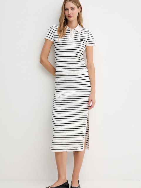 Dkny spódnica kolor biały midi ołówkowa DJ5R0729