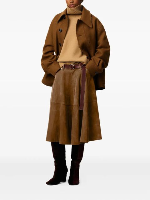 AMI Paris leather midi skirt - Brown - zdjęcie produktu nr 2