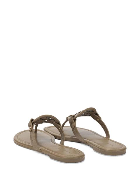 Tory Burch Miller cut-out leather flat sandals - Brown