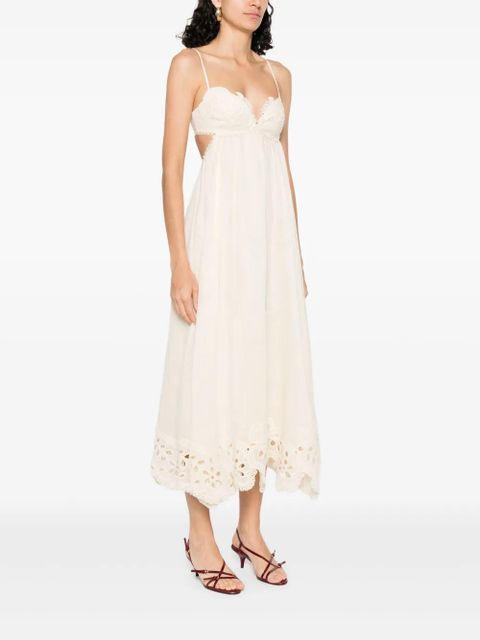 ZIMMERMANN floral-embroidered dress - Neutrals