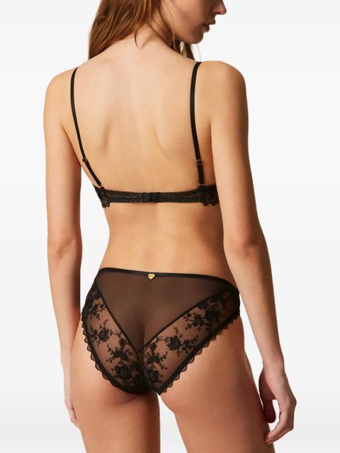 TWINSET floral tulle bra - Black