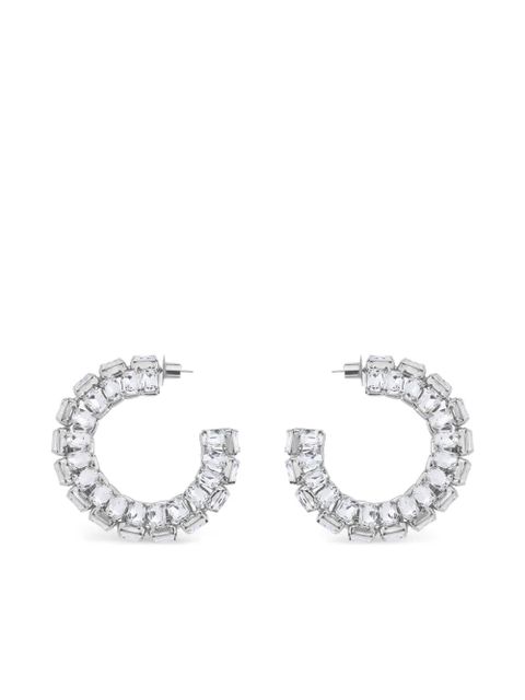 AREA crystal hoops earrings - Silver