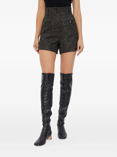 Max Mara Bolzano herringbone high-waisted shorts - Brown - zdjęcie produktu nr 1