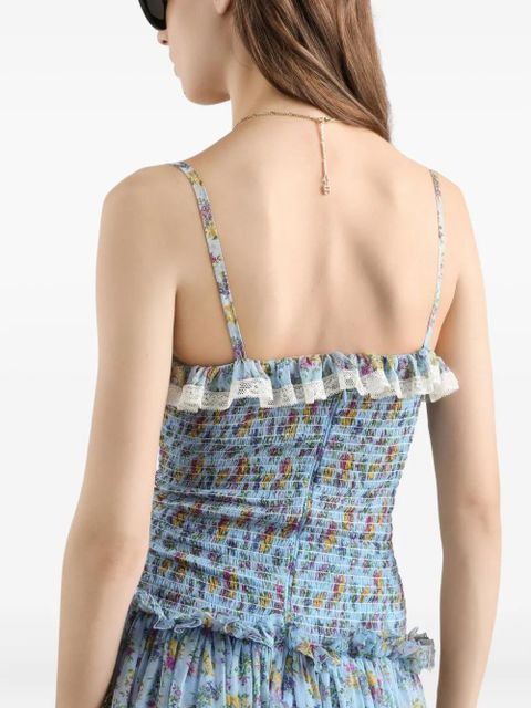 Dolce & Gabbana ruffled floral dress - Blue