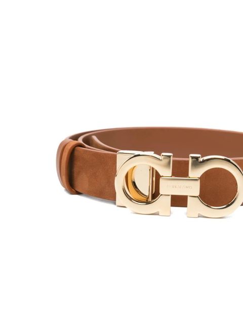 Ferragamo gancini suede belt - Brown