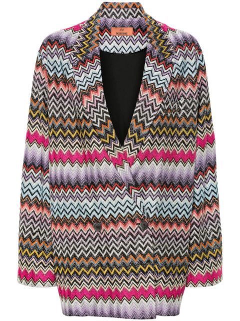Missoni zigzag-woven double-breasted blazer - Black - zdjęcie produktu nr 1