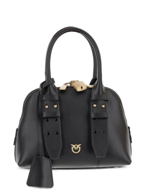 PINKO mini Escape Love Birds padlock leather tote bag - Black - zdjęcie produktu nr 1