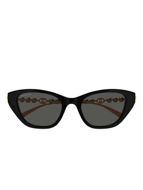 Gucci Eyewear pearl-embellished cat-eye sunglasses - Black