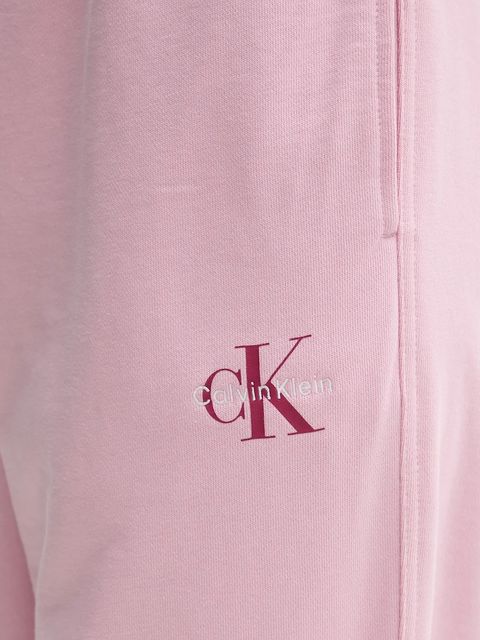 Calvin Klein Jeans spodnie dresowe damskie kolor różowy gładkie LV047B235G