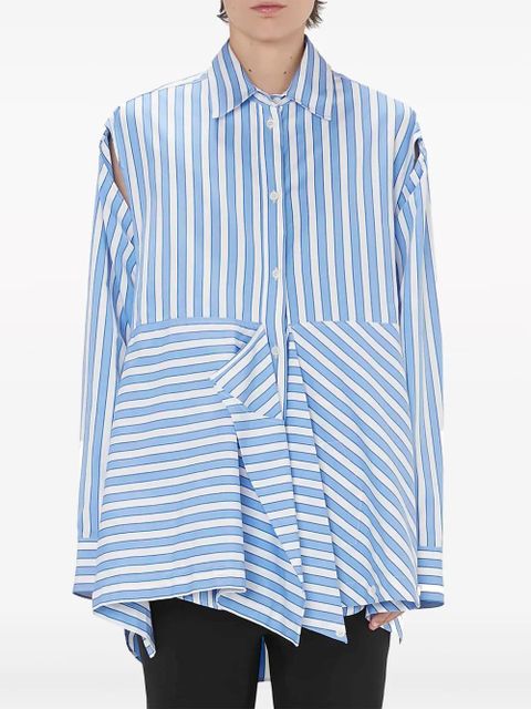 JW Anderson striped draped cotton shirt - Blue